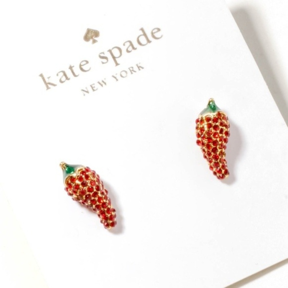 Kate spade chili pepper crystal earrings